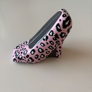 Pink Leopard Print Shoe Tin